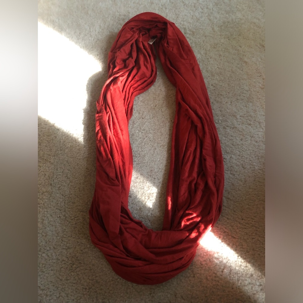 Cozy and Warm infinity scarf.  In a beautiful burnt orange autumn shade.